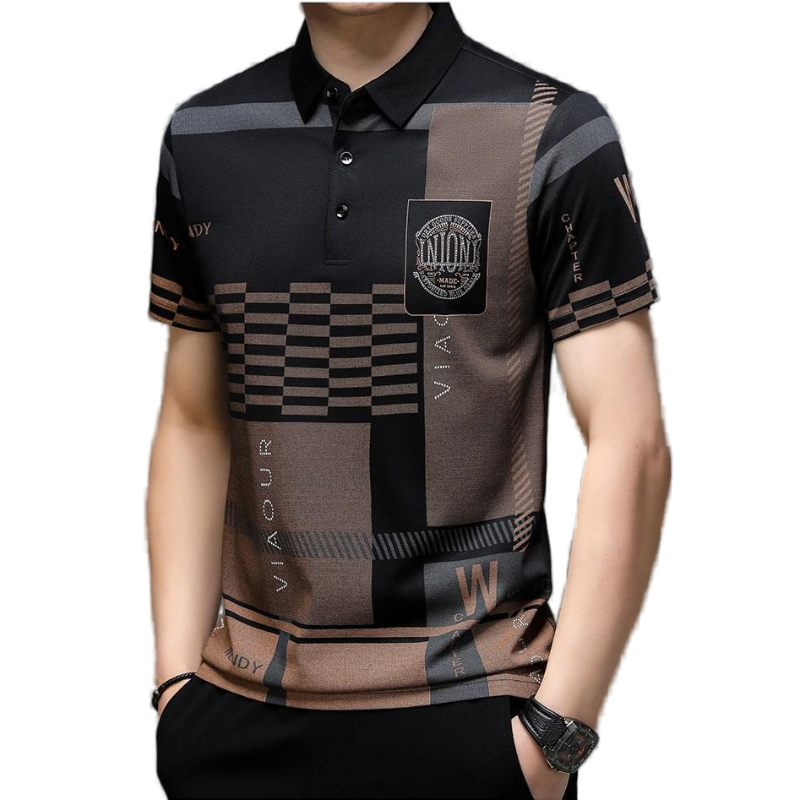 Herren Kurzarm Poloshirts Bedruckt Freizeit Sport Sommer Regular Tee T-Shirts - Bild 12 von 12