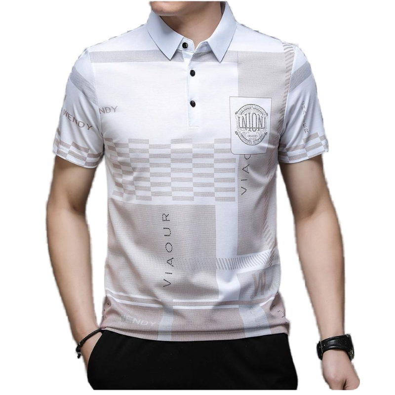 Herren Kurzarm Poloshirts Bedruckt Freizeit Sport Sommer Regular Tee T-Shirts - Bild 10 von 12