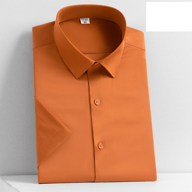 Mens Dress Shirts Short Sleeves Formal Business No Iron Elastic Casual Shirts - Picture 28 of 29