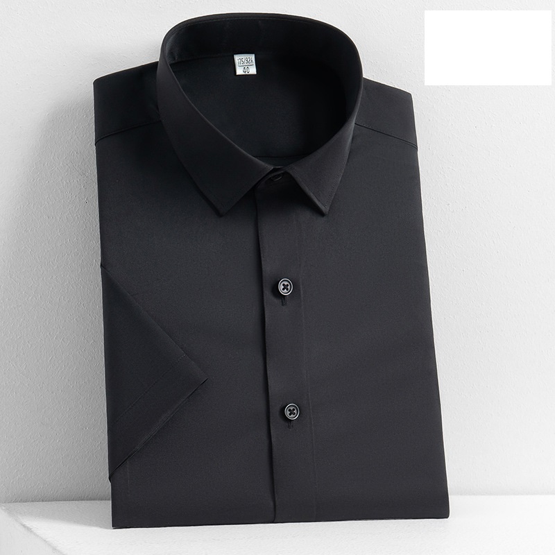 Mens Dress Shirts Short Sleeves Formal Business No Iron Elastic Casual Shirts - Picture 20 of 29