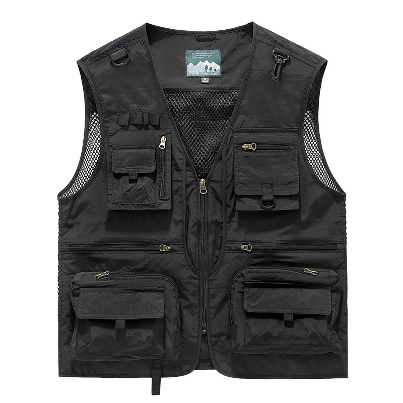 Chaleco Chaleco para Hombres Utilidad Multi-bolsillo Chaleco de Pesca Deportes Ropa de Trabajo Pescador - Imagen 16 de 21