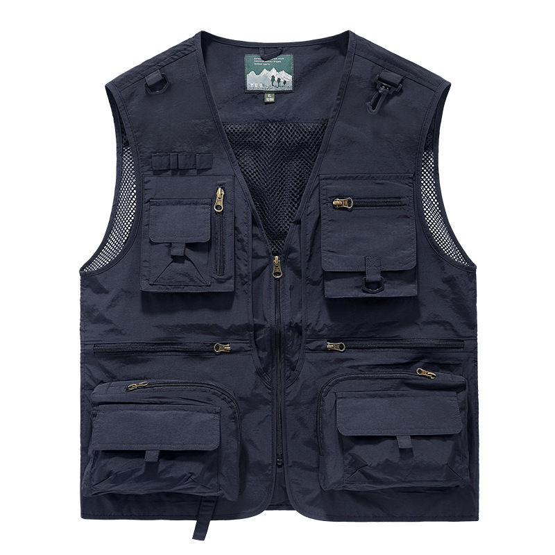 Chaleco Chaleco para Hombres Utilidad Multi-bolsillo Chaleco de Pesca Deportes Ropa de Trabajo Pescador - Imagen 17 de 21