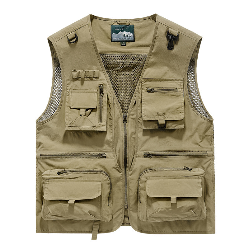 Chaleco Chaleco para Hombres Utilidad Multi-bolsillo Chaleco de Pesca Deportes Ropa de Trabajo Pescador - Imagen 15 de 21
