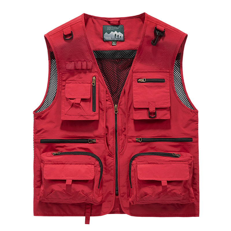 Chaleco Chaleco para Hombres Utilidad Multi-bolsillo Chaleco de Pesca Deportes Ropa de Trabajo Pescador - Imagen 21 de 21