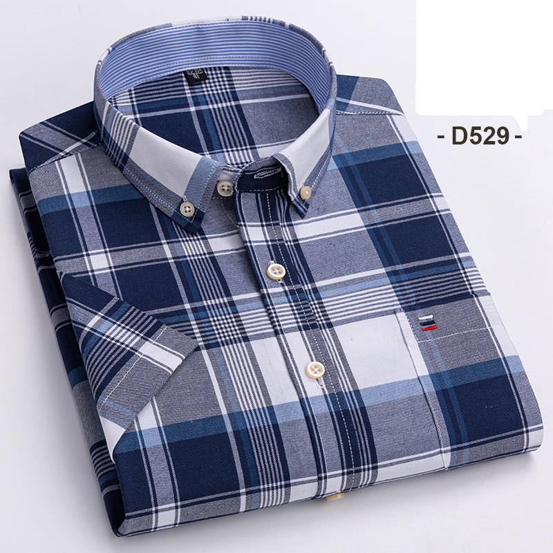Mens Dress Oxford Shirts Formal Business Short Sleeves Cotton Casual Shirts Top - Picture 11 of 17