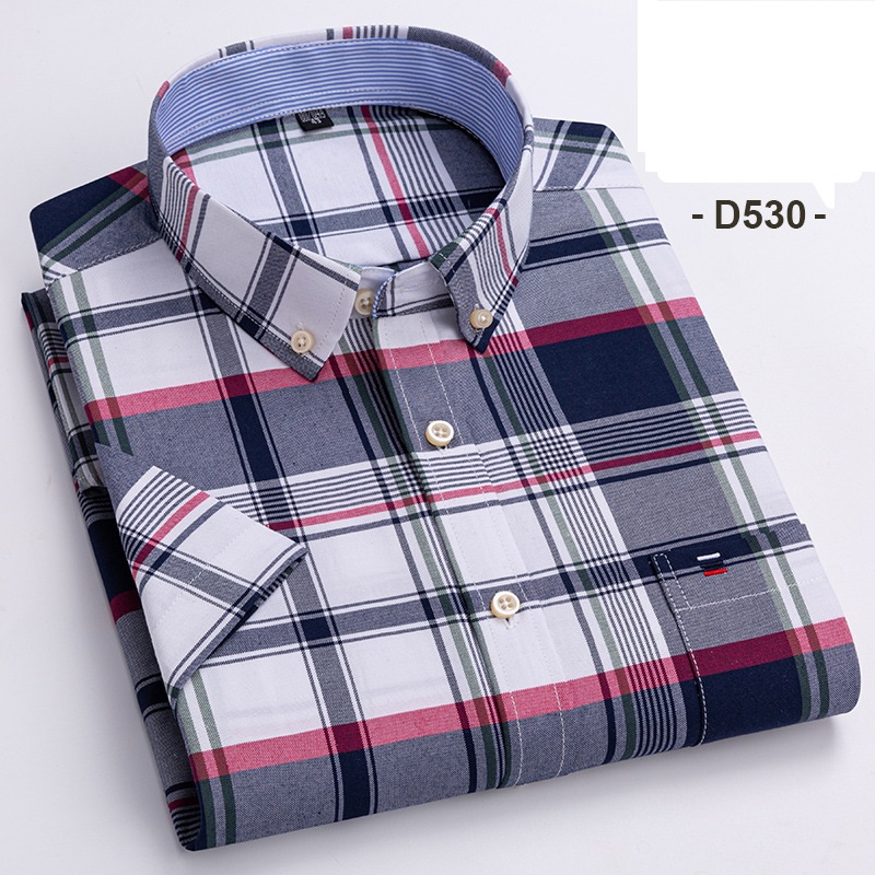 Mens Dress Oxford Shirts Formal Business Short Sleeves Cotton Casual Shirts Top - Picture 12 of 17