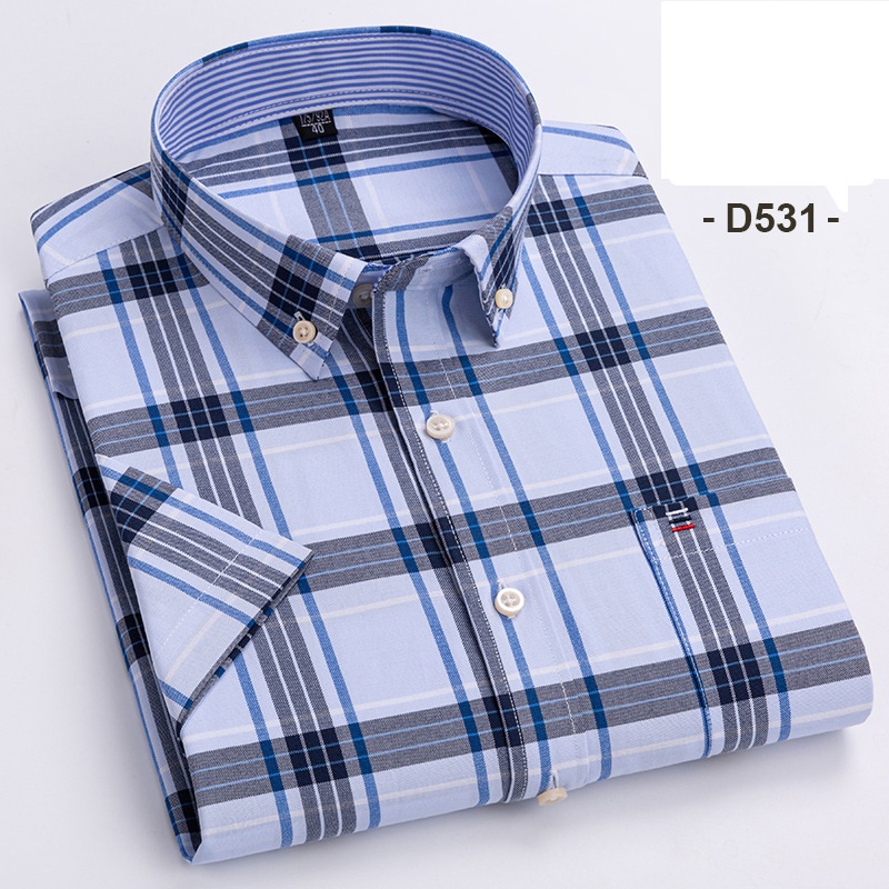 Mens Dress Oxford Shirts Formal Business Short Sleeves Cotton Casual Shirts Top - Picture 13 of 17