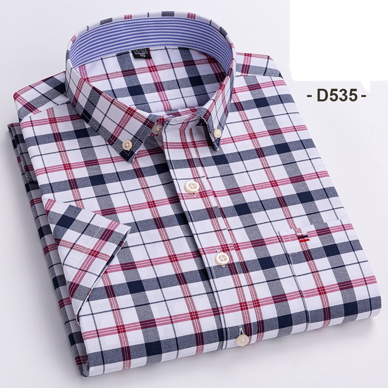 Mens Dress Oxford Shirts Formal Business Short Sleeves Cotton Casual Shirts Top - Picture 14 of 17