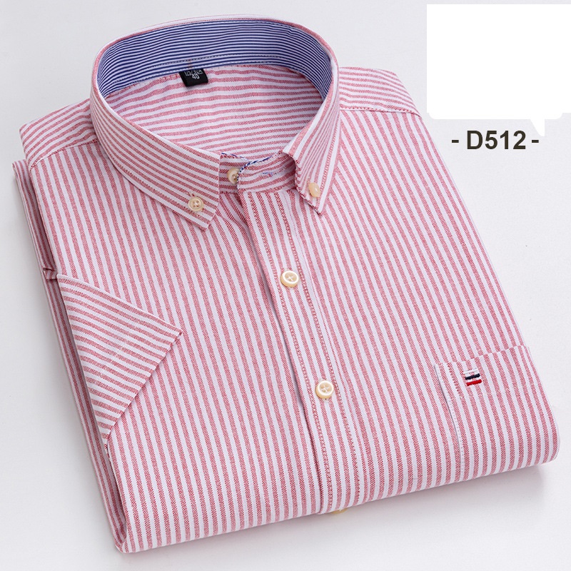 Herrenkleid Oxford Shirts formelles Geschäft kurzärmelig Baumwolle Freizeitshirts Top - Bild 28 von 29
