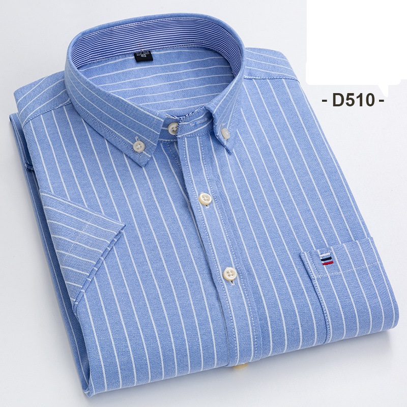 Herrenkleid Oxford Shirts formelles Geschäft kurzärmelig Baumwolle Freizeitshirts Top - Bild 26 von 29