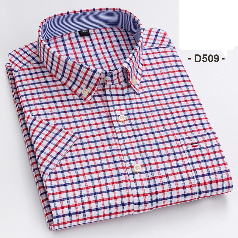 Herrenkleid Oxford Shirts formelles Geschäft kurzärmelig Baumwolle Freizeitshirts Top - Bild 25 von 29