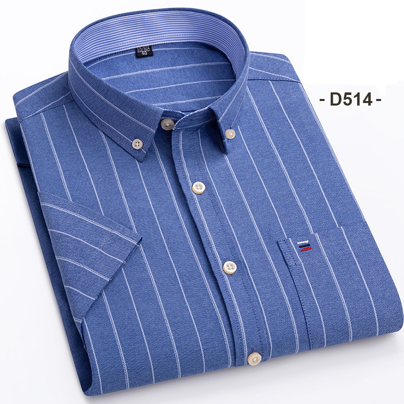 Herrenkleid Oxford Shirts formelles Geschäft kurzärmelig Baumwolle Freizeitshirts Top - Bild 29 von 29
