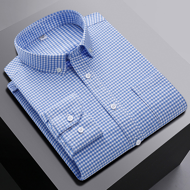 Mens Oxford Shirts Formal Business Long Sleeves Cotton Casual Dress Shirts Tops - Picture 18 of 19
