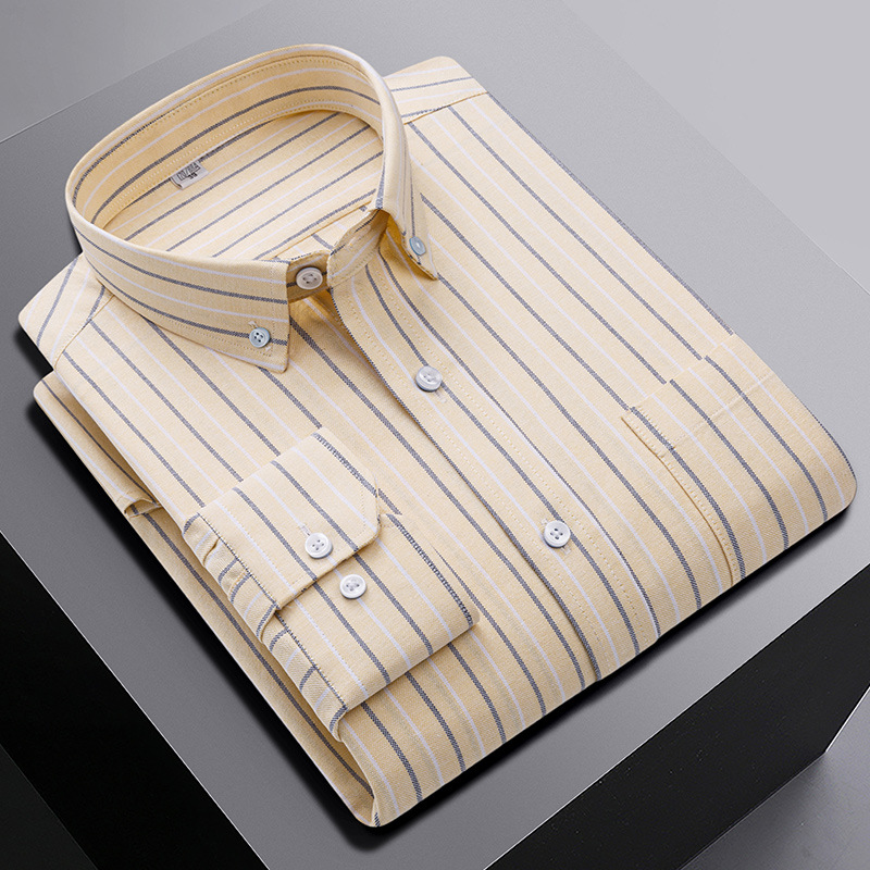 Mens Oxford Shirts Formal Business Long Sleeves Cotton Casual Dress Shirts Tops - Picture 12 of 19