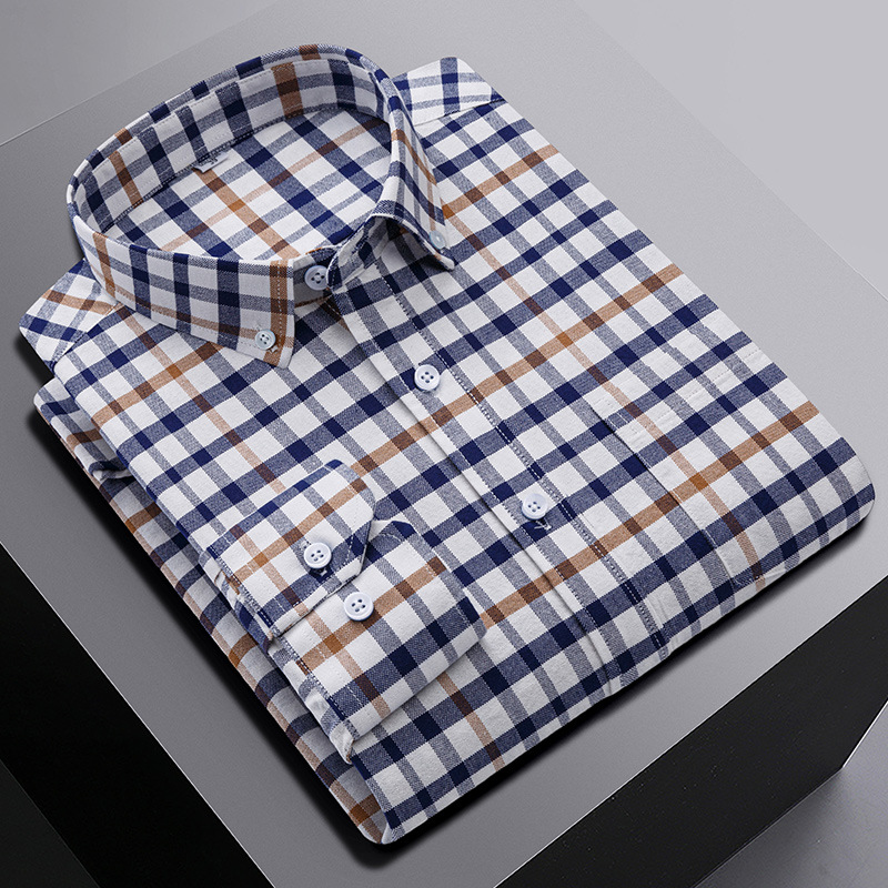 Mens Oxford Shirts Formal Business Long Sleeves Cotton Casual Dress Shirts Tops - Picture 12 of 13