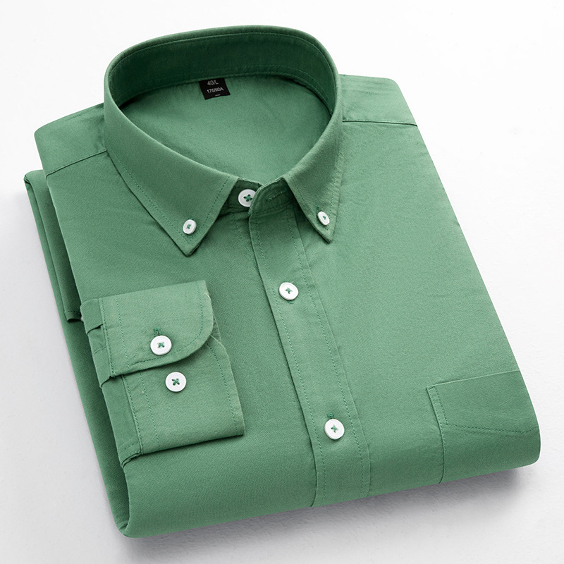 Camicie uomo eleganti Oxford formali business maniche lunghe non ferro camicie casual top - Foto 19 di 20