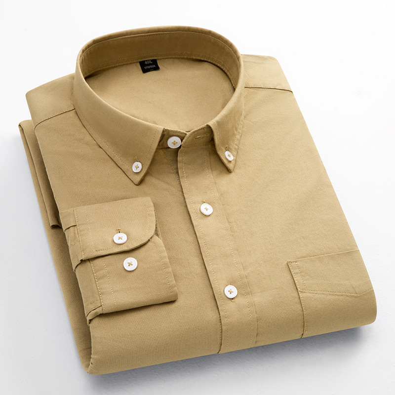 Camicie uomo eleganti Oxford formali business maniche lunghe non ferro camicie casual top - Foto 18 di 20
