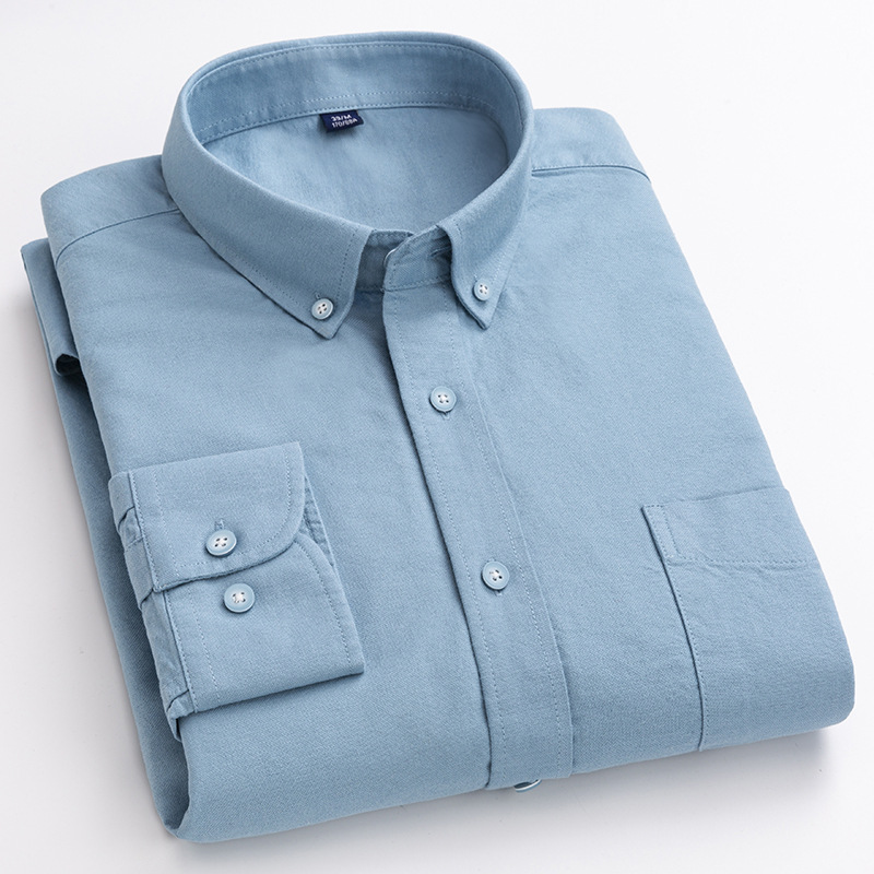 Camicie uomo eleganti Oxford formali business maniche lunghe non ferro camicie casual top - Foto 13 di 20