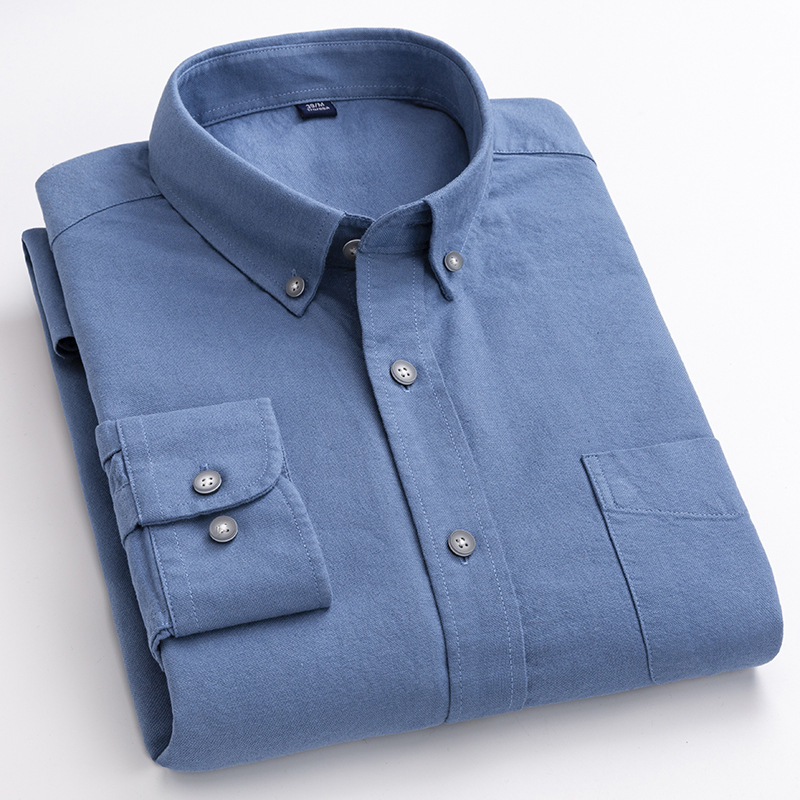 Camicie uomo eleganti Oxford formali business maniche lunghe non ferro camicie casual top - Foto 14 di 20