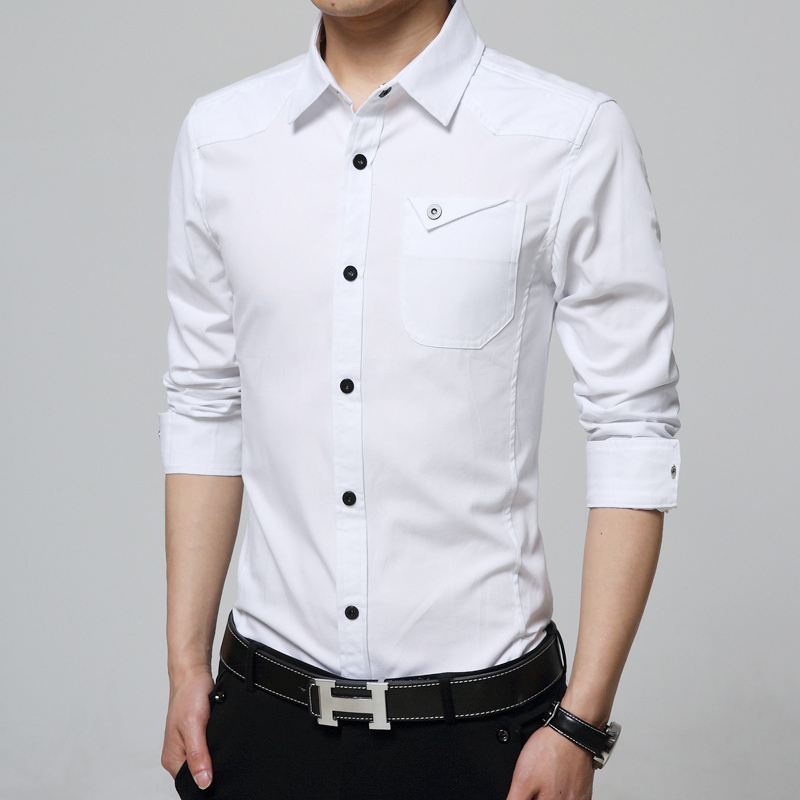 Mens Military Shirts Long Sleeves Cotton Slim Fit Multicolor Casual Shirts Tops - Picture 21 of 22
