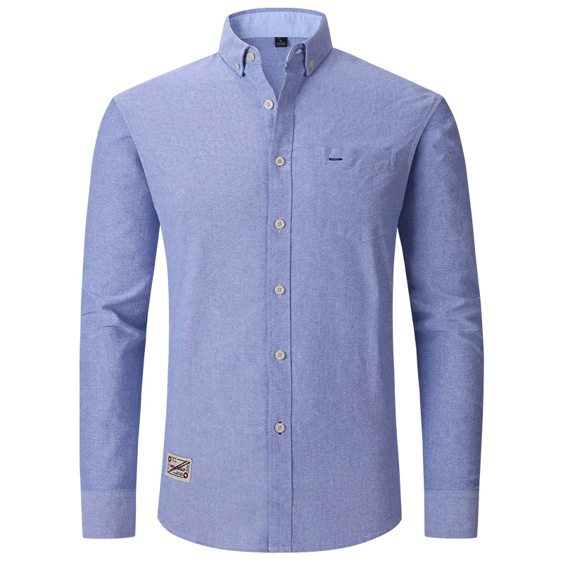 Mens Oxford Shirts Formal Business Long Sleeves Cotton Casual Dress Shirts Tops - Picture 12 of 13
