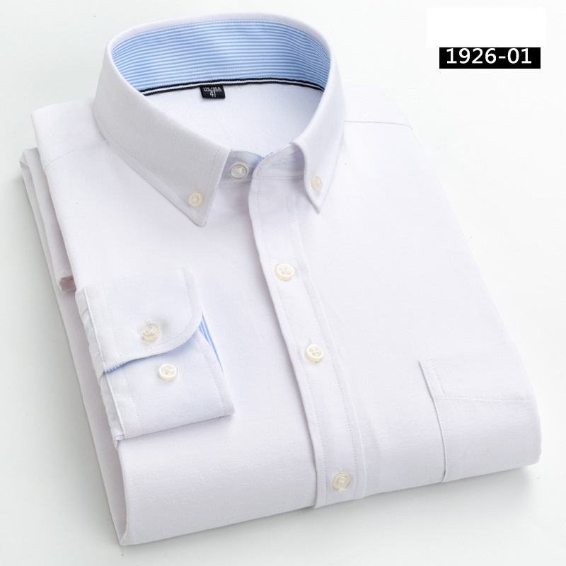Camisas Oxford para Hombres Formales Negocios Mangas Largas Algodón Informales Camisas de Vestir Prendas para el torso - Imagen 9 de 13