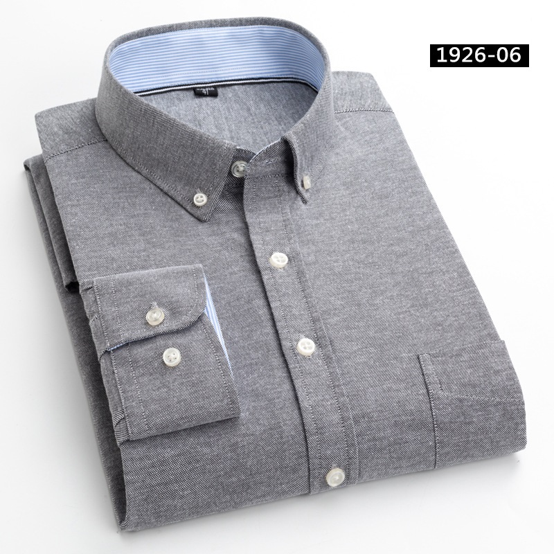 Camisas Oxford para Hombres Formales Negocios Mangas Largas Algodón Informales Camisas de Vestir Prendas para el torso - Imagen 11 de 13