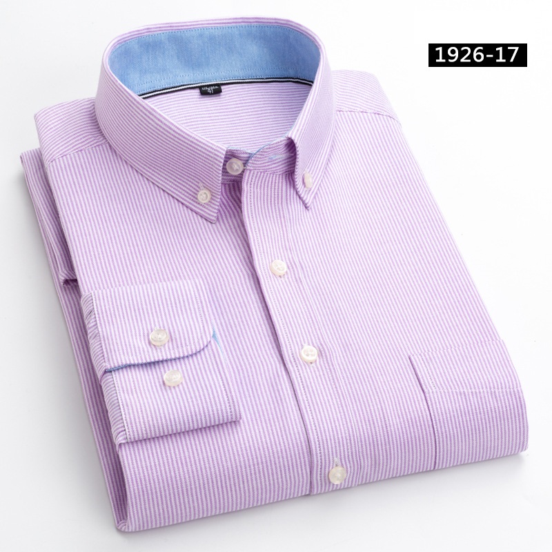Camisas Oxford para Hombres Formales Negocios Mangas Largas Algodón Informales Camisas de Vestir Prendas para el torso - Imagen 12 de 13