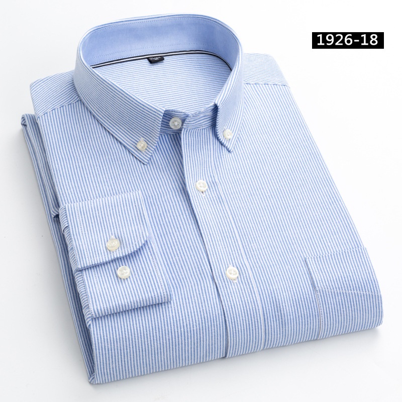 Camisas Oxford para Hombres Formales Negocios Mangas Largas Algodón Informales Camisas de Vestir Prendas para el torso - Imagen 13 de 13