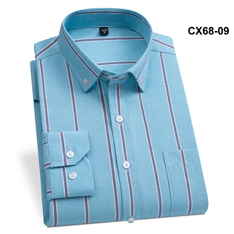 Mens Oxford Shirts Formal Business Long Sleeves Pocket Cotton Casual Dress Shirt - Picture 23 of 24