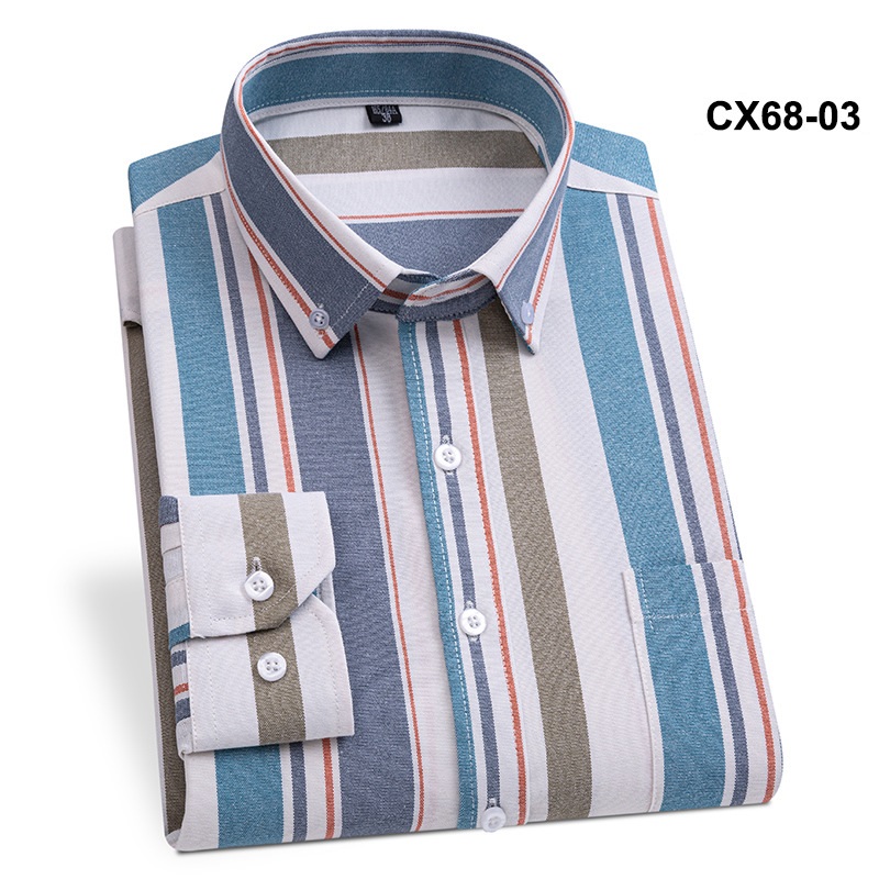 Mens Oxford Shirts Formal Business Long Sleeves Pocket Cotton Casual Dress Shirt - Picture 18 of 24