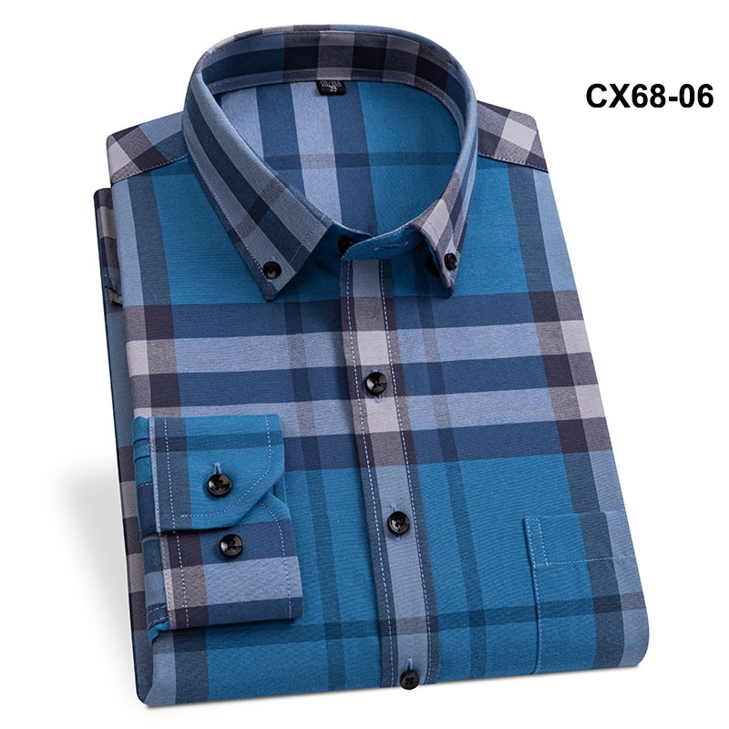 Mens Oxford Shirts Formal Business Long Sleeves Pocket Cotton Casual Dress Shirt - Picture 20 of 24