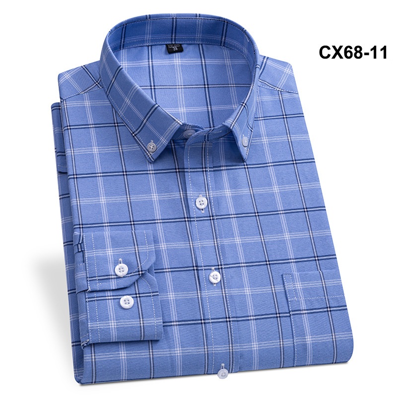 Mens Oxford Shirts Formal Business Long Sleeves Pocket Cotton Casual Dress Shirt - Picture 14 of 24