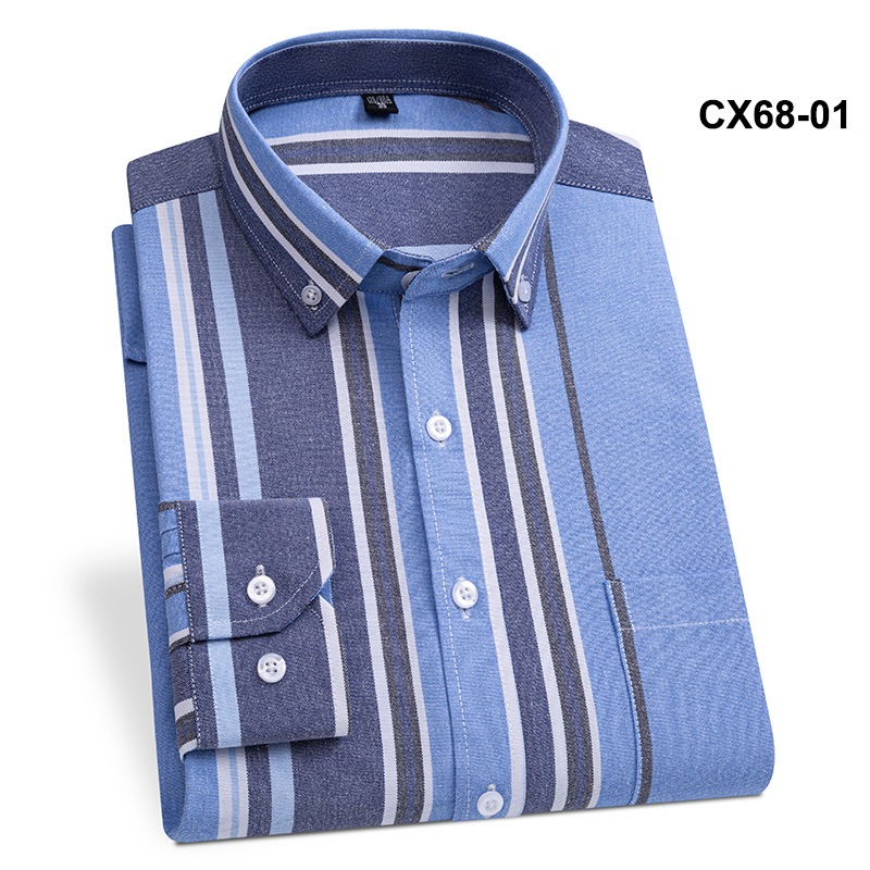 Mens Oxford Shirts Formal Business Long Sleeves Pocket Cotton Casual Dress Shirt - Picture 15 of 24