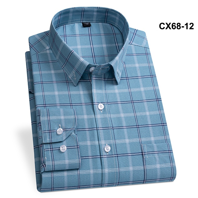 Mens Oxford Shirts Formal Business Long Sleeves Pocket Cotton Casual Dress Shirt - Picture 24 of 24