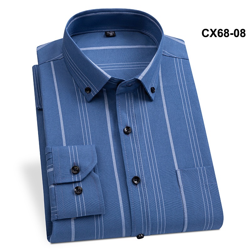 Mens Oxford Shirts Formal Business Long Sleeves Pocket Cotton Casual Dress Shirt - Picture 22 of 24
