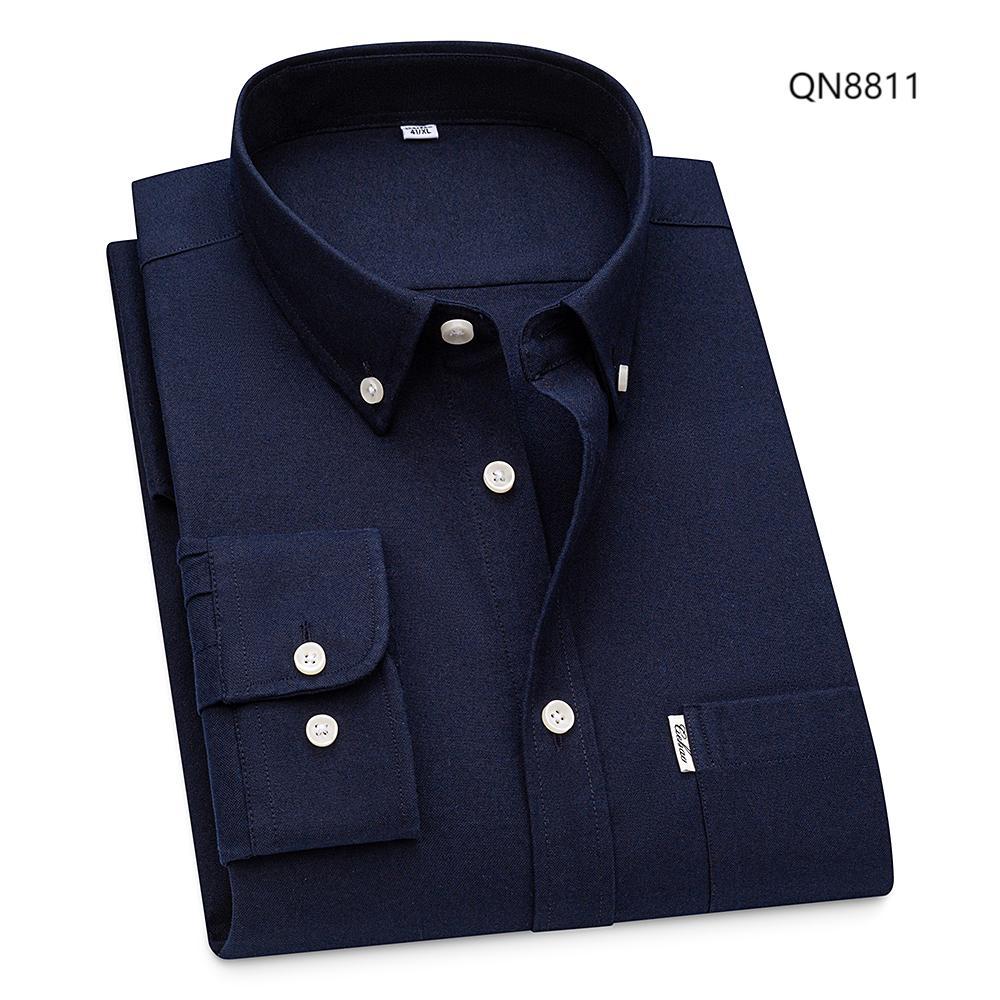 Herren Oxford Hemden Formell Business Langarm Tasche Baumwolle Freizeit Hemd - Bild 24 von 26