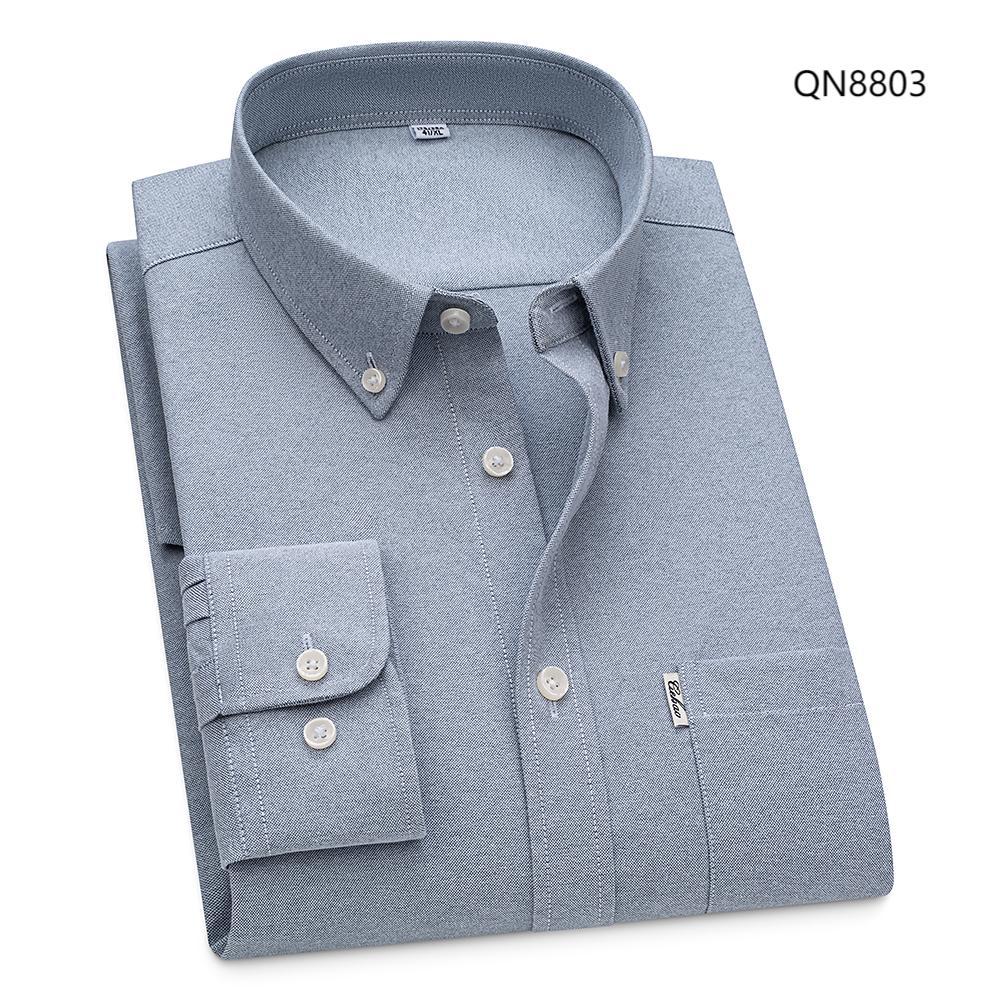 Herren Oxford Hemden Formell Business Langarm Tasche Baumwolle Freizeit Hemd - Bild 21 von 26