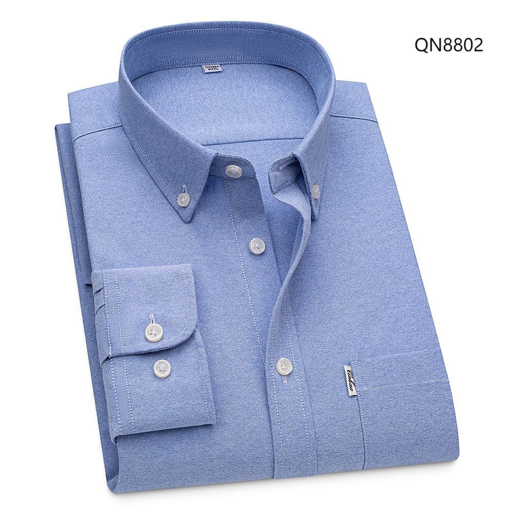 Herren Oxford Hemden Formell Business Langarm Tasche Baumwolle Freizeit Hemd - Bild 23 von 26