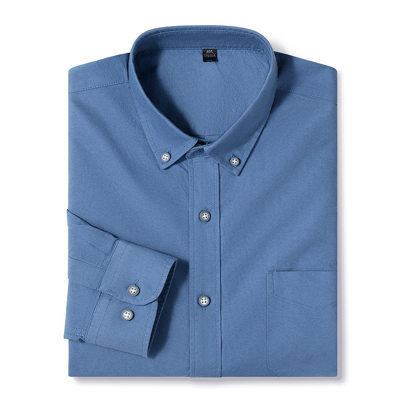 Mens Oxford Shirts Formal Business Long Sleeves Cotton Casual Dress Shirts Tops - Picture 28 of 40