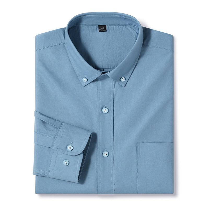 Mens Oxford Shirts Formal Business Long Sleeves Cotton Casual Dress Shirts Tops - Picture 27 of 40