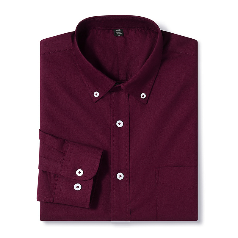 Mens Oxford Shirts Formal Business Long Sleeves Cotton Casual Dress Shirts Tops - Picture 40 of 40