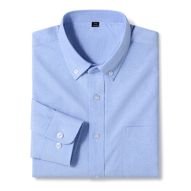 Mens Oxford Shirts Formal Business Long Sleeves Cotton Casual Dress Shirts Tops - Picture 24 of 40