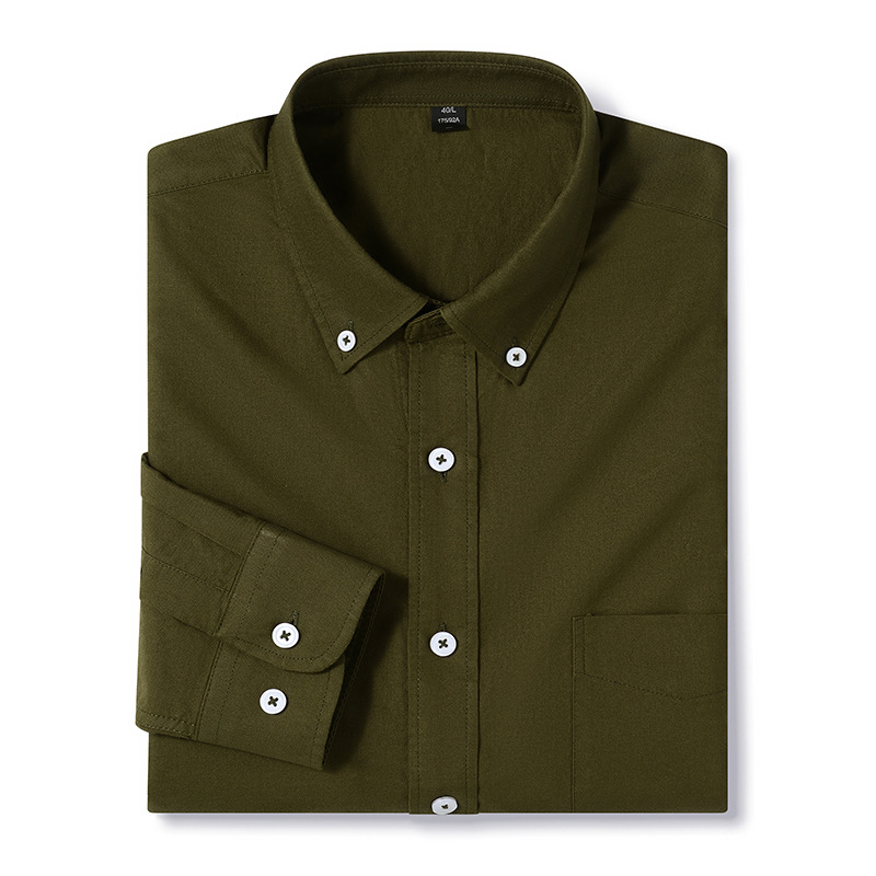 Mens Oxford Shirts Formal Business Long Sleeves Cotton Casual Dress Shirts Tops - Picture 34 of 40