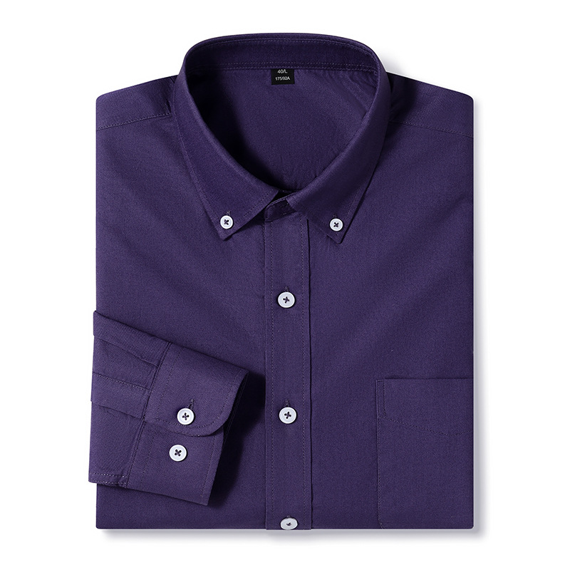 Mens Oxford Shirts Formal Business Long Sleeves Cotton Casual Dress Shirts Tops - Picture 32 of 40