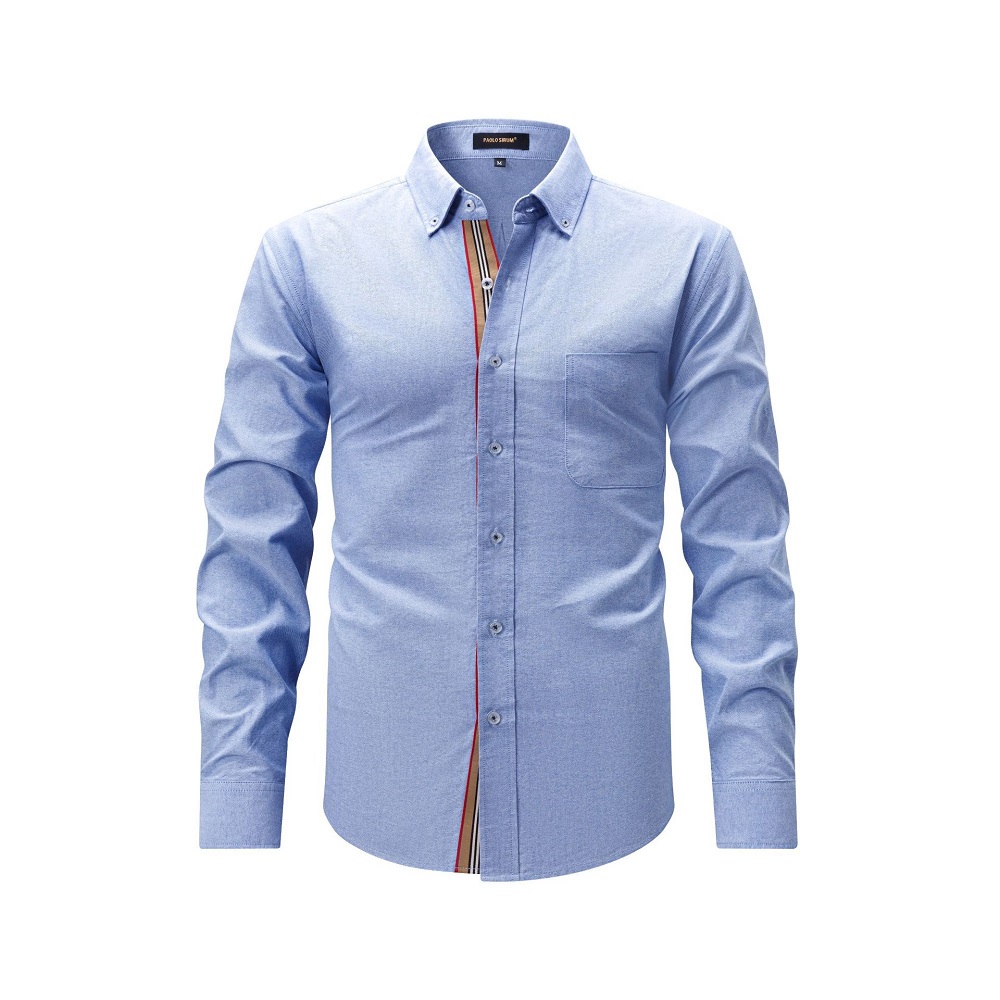 Camisas Oxford para Hombres Formales Negocios Mangas Largas Informales Algodón Camisas de Vestir Prendas para el torso - Imagen 9 de 13