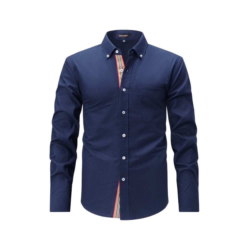 Camisas Oxford para Hombres Formales Negocios Mangas Largas Informales Algodón Camisas de Vestir Prendas para el torso - Imagen 11 de 13