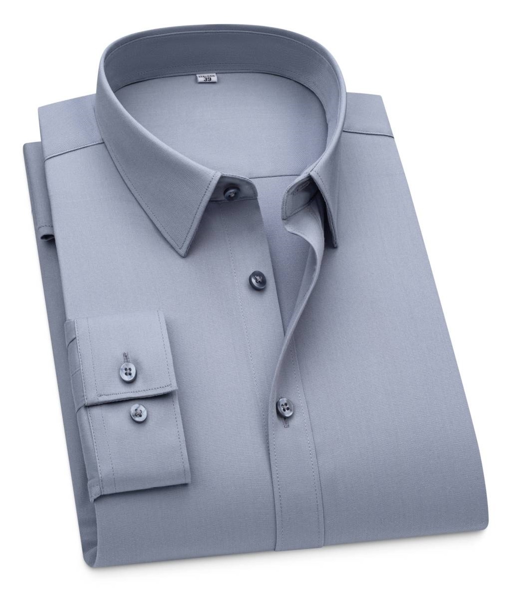 Herren Anzug Modal Hemden Formell Business Langarm Knöpfe Freizeithemden Tops - Bild 20 von 20