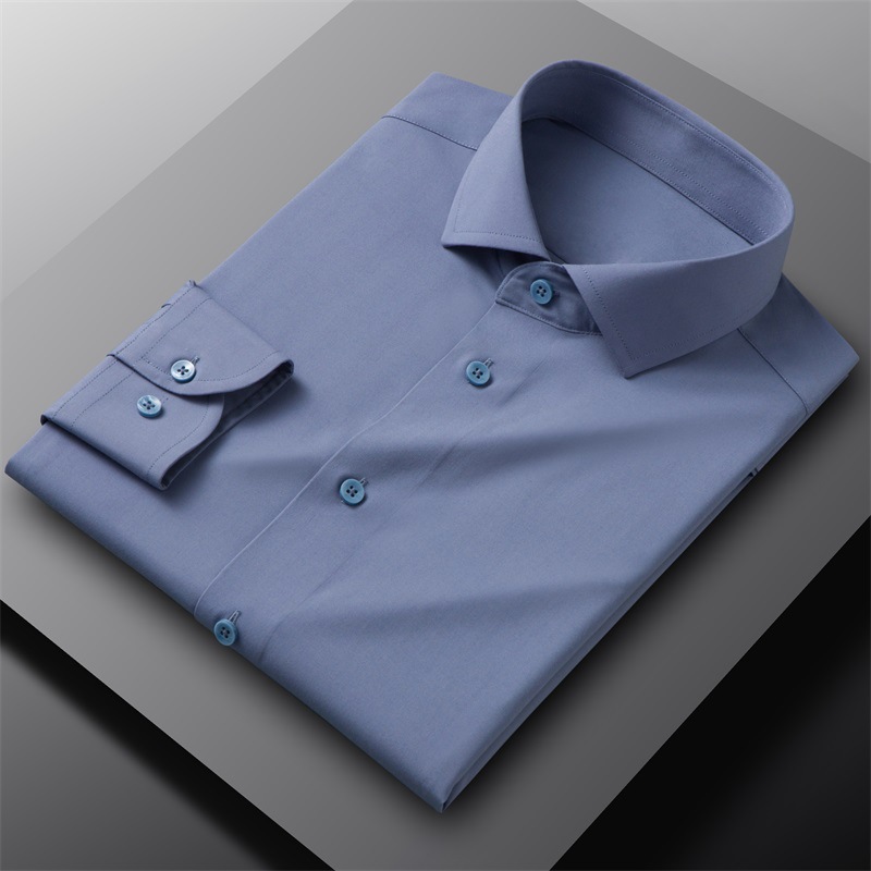 Herren Anzug Modal Hemden Formell Business Langarm Knöpfe Freizeithemden Tops - Bild 12 von 14