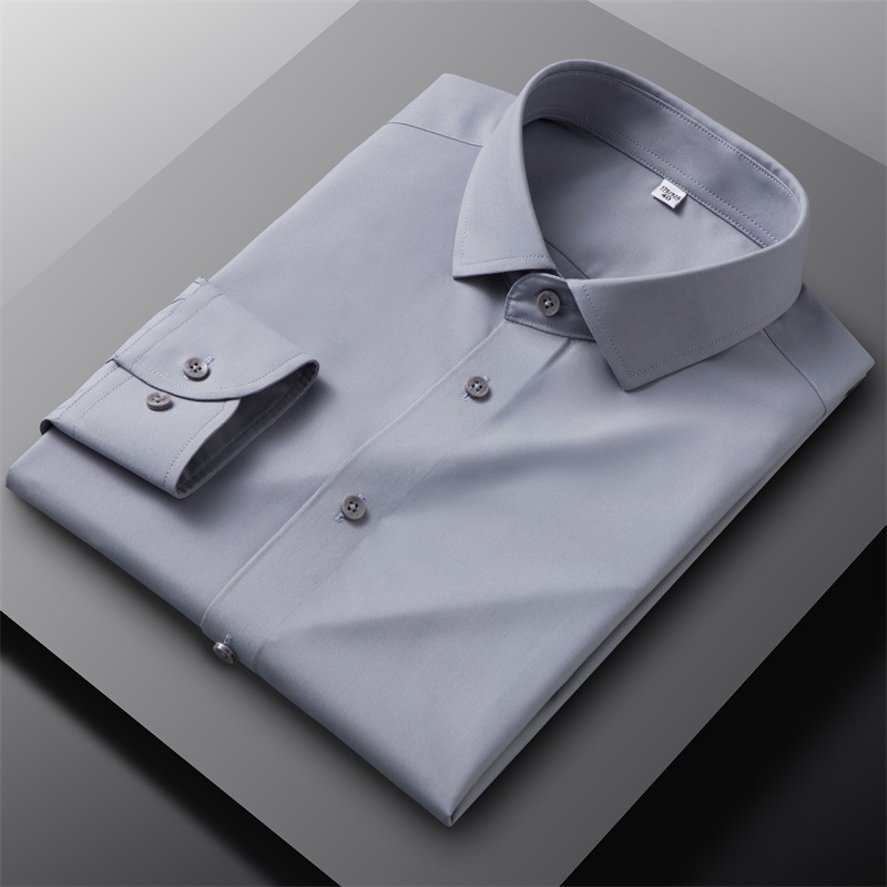 Herren Anzug Modal Hemden Formell Business Langarm Knöpfe Freizeithemden Tops - Bild 13 von 14